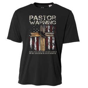 Christian Cross USA Flag Pastor Warning Cooling Performance Crew T-Shirt