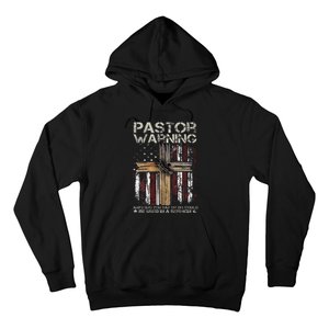 Christian Cross USA Flag Pastor Warning Hoodie