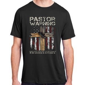 Christian Cross USA Flag Pastor Warning Adult ChromaSoft Performance T-Shirt