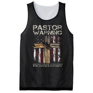 Christian Cross USA Flag Pastor Warning Mesh Reversible Basketball Jersey Tank