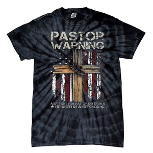 Christian Cross USA Flag Pastor Warning Tie-Dye T-Shirt