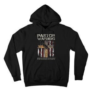 Christian Cross USA Flag Pastor Warning Tall Hoodie