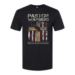 Christian Cross USA Flag Pastor Warning Softstyle CVC T-Shirt