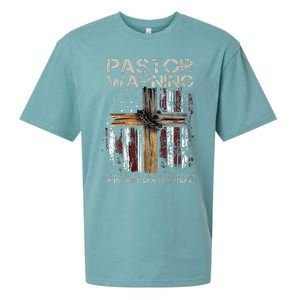 Christian Cross USA Flag Pastor Warning Sueded Cloud Jersey T-Shirt