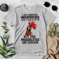 Chick Chicken Unsupervised But The Possibilities Are Endless Premium T-Shirt