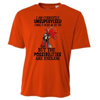 Chick Chicken Unsupervised But The Possibilities Are Endless Cooling Performance Crew T-Shirt