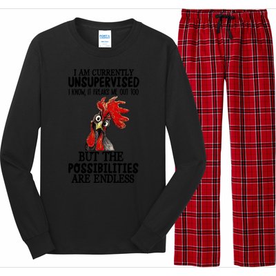 Chick Chicken Unsupervised But The Possibilities Are Endless Long Sleeve Pajama Set