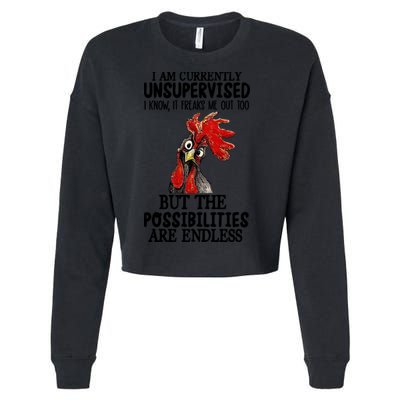 Chick Chicken Unsupervised But The Possibilities Are Endless Cropped Pullover Crew