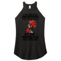 Chick Chicken Unsupervised But The Possibilities Are Endless Women's Perfect Tri Rocker Tank