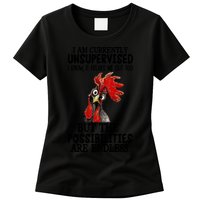 Chick Chicken Unsupervised But The Possibilities Are Endless Womens T-Shirt