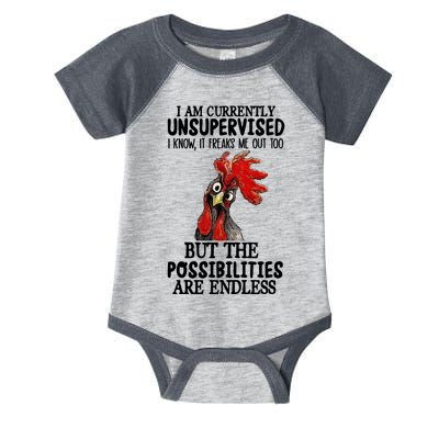 Chick Chicken Unsupervised But The Possibilities Are Endless Infant Baby Jersey Bodysuit