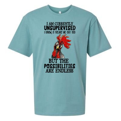 Chick Chicken Unsupervised But The Possibilities Are Endless Sueded Cloud Jersey T-Shirt