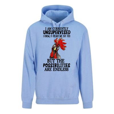 Chick Chicken Unsupervised But The Possibilities Are Endless Unisex Surf Hoodie