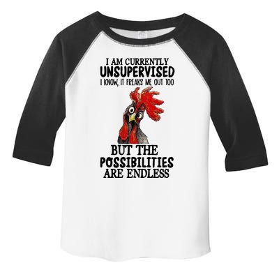 Chick Chicken Unsupervised But The Possibilities Are Endless Toddler Fine Jersey T-Shirt