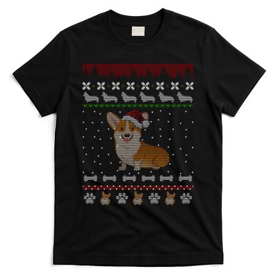 Cute Corgi Ugly Christmas Sweater Design T-Shirt