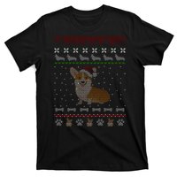 Cute Corgi Ugly Christmas Sweater Design T-Shirt