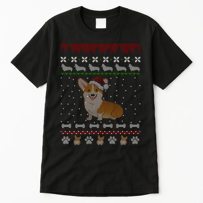 Cute Corgi Ugly Christmas Sweater Design Tall T-Shirt
