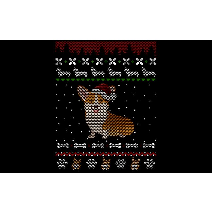 Cute Corgi Ugly Christmas Sweater Design Bumper Sticker