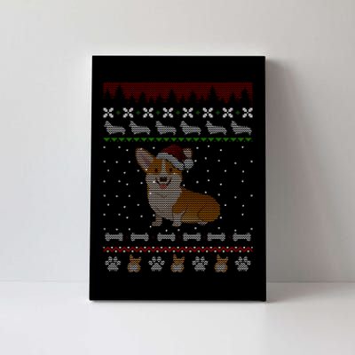 Cute Corgi Ugly Christmas Sweater Design Canvas