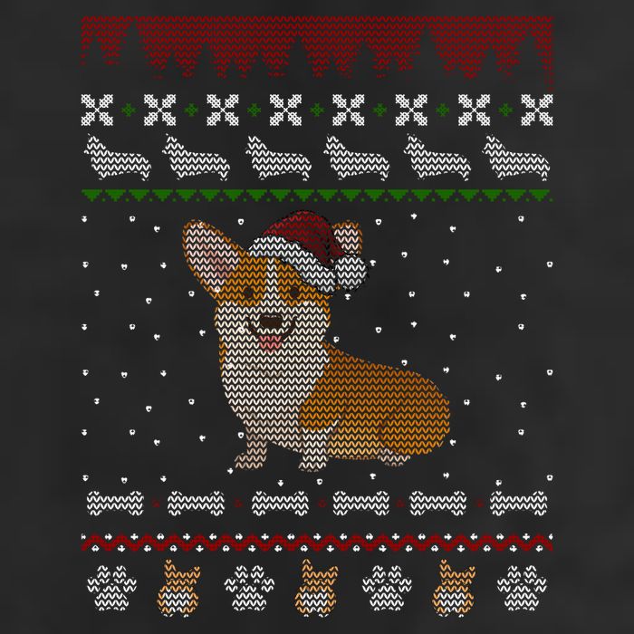 Cute Corgi Ugly Christmas Sweater Design Beanie