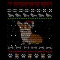 Cute Corgi Ugly Christmas Sweater Design Drawstring Bag