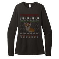 Cute Corgi Ugly Christmas Sweater Design Womens CVC Long Sleeve Shirt