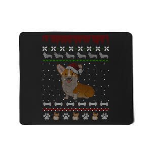 Cute Corgi Ugly Christmas Sweater Design Mousepad