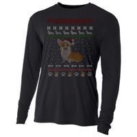 Cute Corgi Ugly Christmas Sweater Design Cooling Performance Long Sleeve Crew