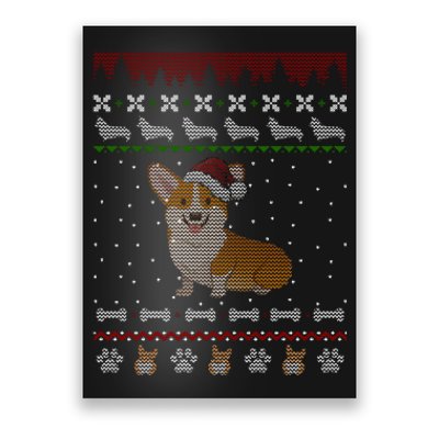 Cute Corgi Ugly Christmas Sweater Design Poster