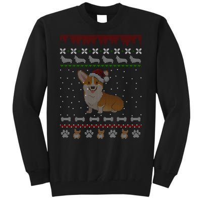 Cute Corgi Ugly Christmas Sweater Design Tall Sweatshirt