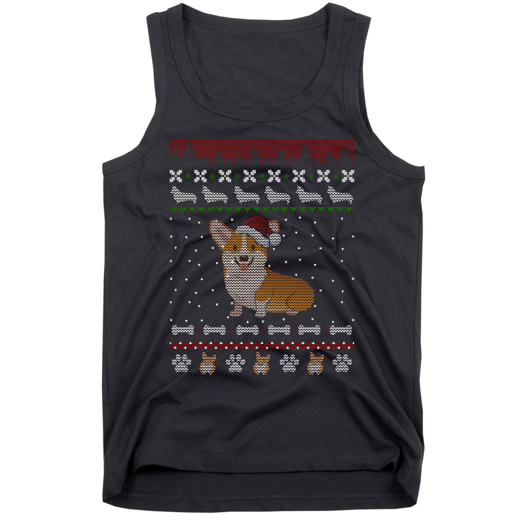 Cute Corgi Ugly Christmas Sweater Design Tank Top