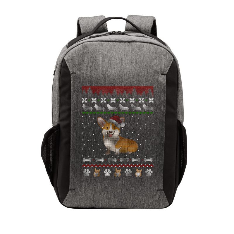 Cute Corgi Ugly Christmas Sweater Design Vector Backpack