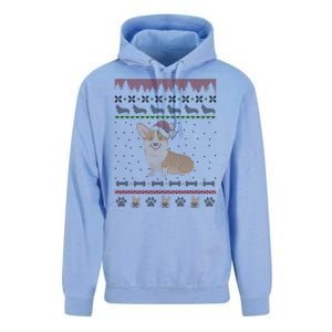 Cute Corgi Ugly Christmas Sweater Design Unisex Surf Hoodie