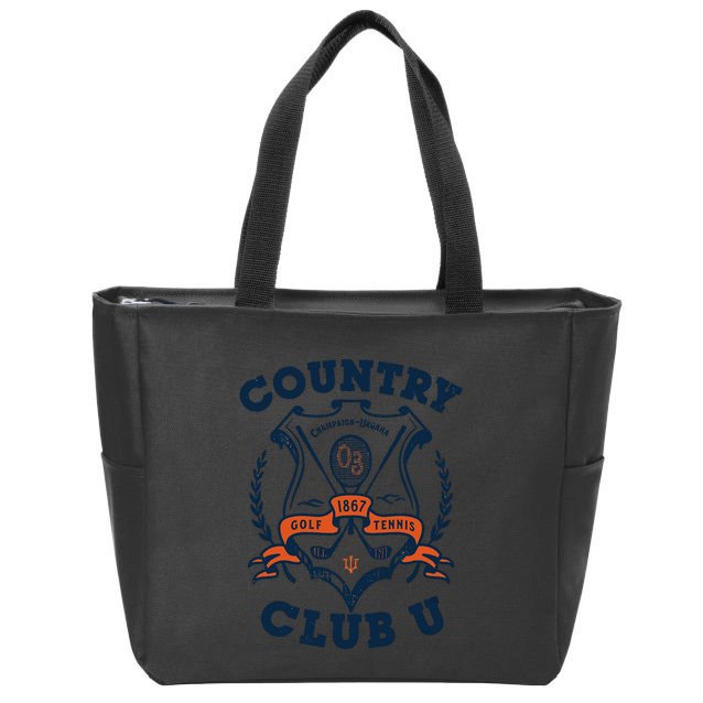 Country Club U Champaign Urbana Golf 1867 Tennis Zip Tote Bag