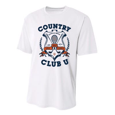 Country Club U Champaign Urbana Golf 1867 Tennis Performance Sprint T-Shirt