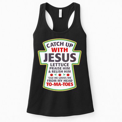 Christian Catch Up With Jesus Ketchup Funny Tomato Womens Tank Top