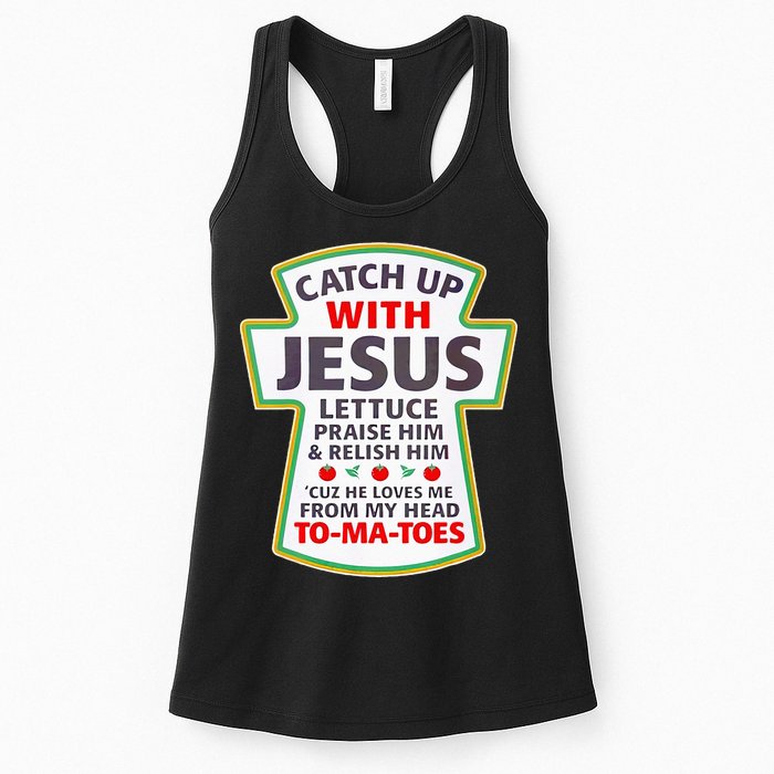 Christian Catch Up With Jesus Ketchup Funny Tomato Womens Tank Top