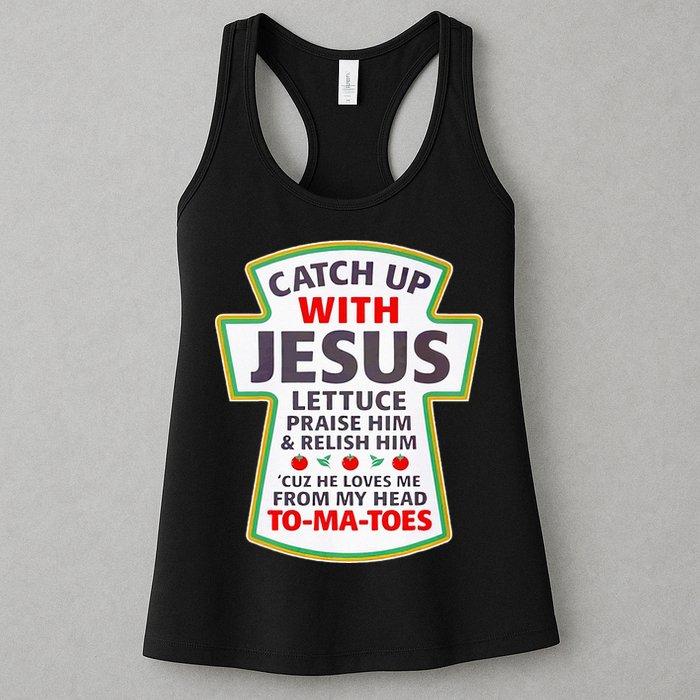 Christian Catch Up With Jesus Ketchup Funny Tomato Womens Tank Top