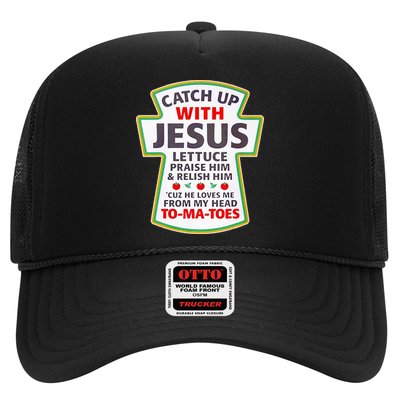 Christian Catch Up With Jesus Ketchup Funny Tomato Hat