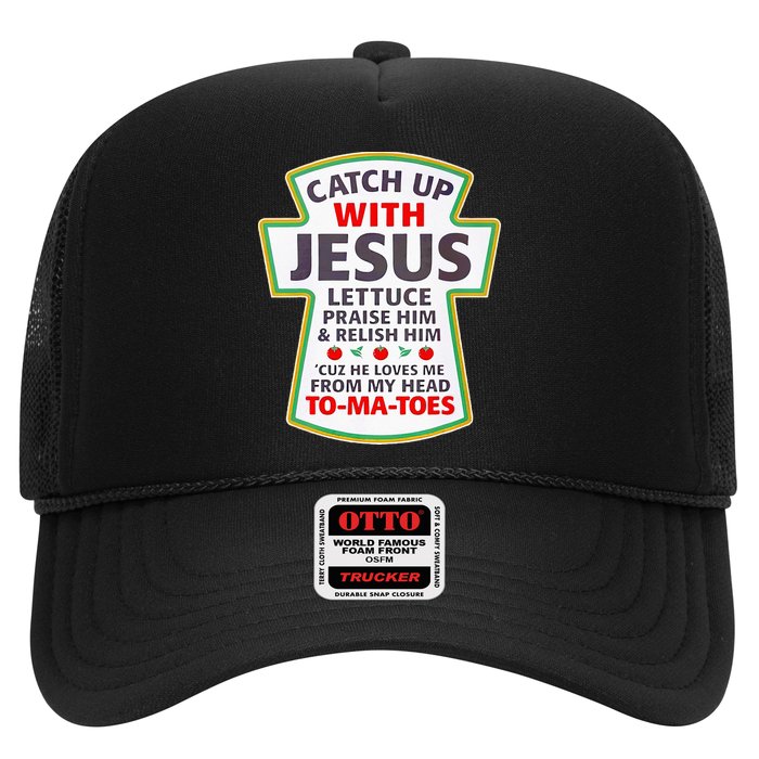 Christian Catch Up With Jesus Ketchup Funny Tomato Hat