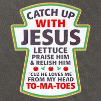 Christian Catch Up With Jesus Ketchup Funny Tomato Cotton Canvas Backpack