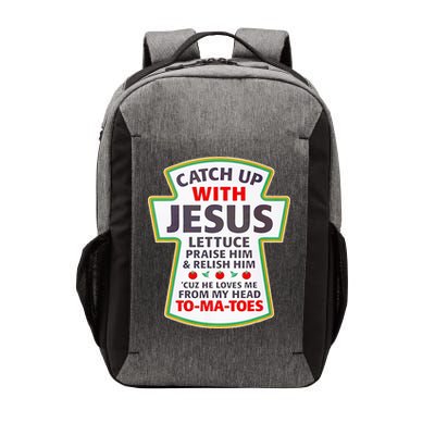 Christian Catch Up With Jesus Ketchup Funny Tomato Vector Backpack