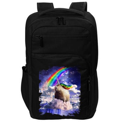 Capybaricorn Capybara Unicorn In Clouds Space Rainbow Impact Tech Backpack