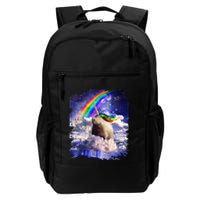 Capybaricorn Capybara Unicorn In Clouds Space Rainbow Daily Commute Backpack
