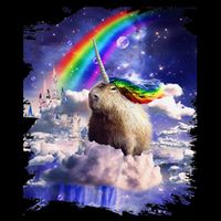 Capybaricorn Capybara Unicorn In Clouds Space Rainbow Daily Commute Backpack