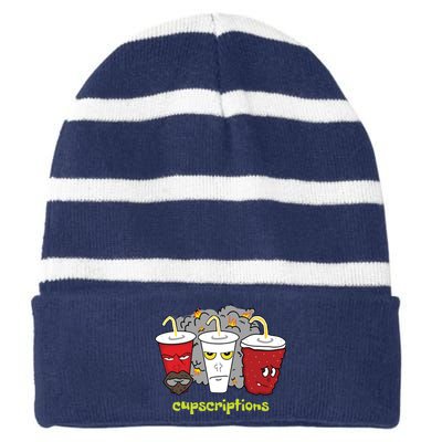 Cupscriptions Striped Beanie with Solid Band