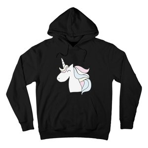 Cute Cartoon Unicorn Head Pastel Hoodie