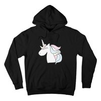 Cute Cartoon Unicorn Head Pastel Hoodie