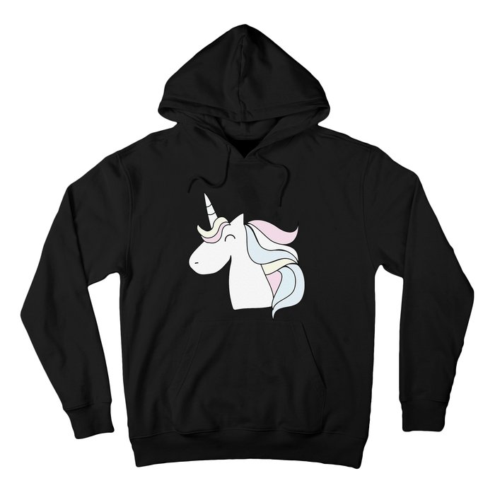 Cute Cartoon Unicorn Head Pastel Hoodie