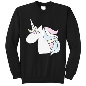 Cute Cartoon Unicorn Head Pastel Sweatshirt